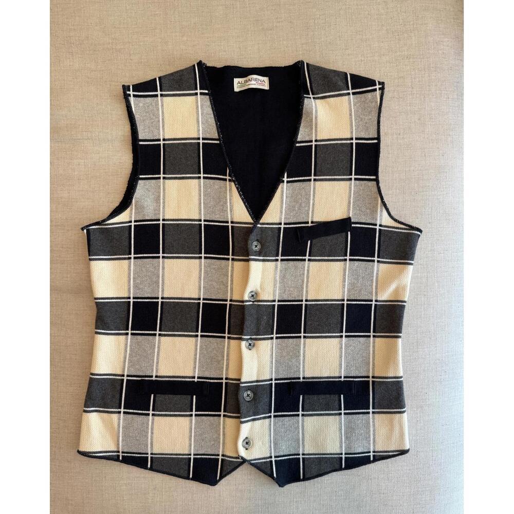 Vintage Mens Albarena Italian 100% Cotton Vest Size XL